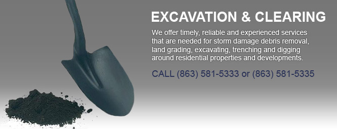 Excavation and Land Clearing Service offered by Florida Contractor Evans & Lyles Inc